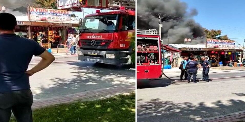 Konya’da hırdavatçıda korkutan yangın