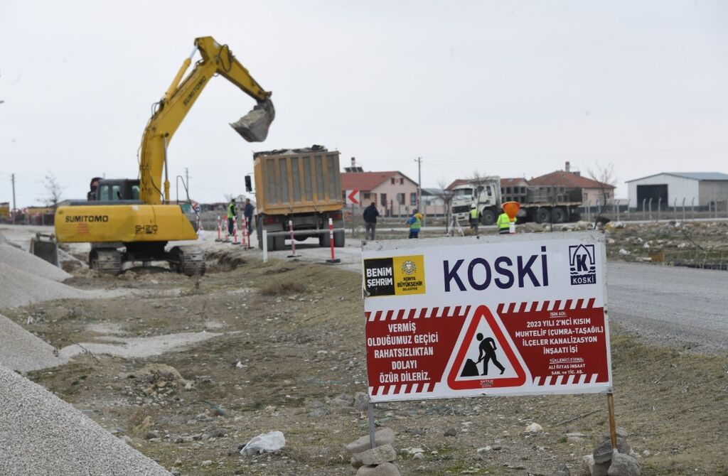 Konya'da Altyapı Yatırımları Hız Kesmiyor: Çumra-Taşağıl’a 19,5 KM’lik Kanalizasyon Şebekesi