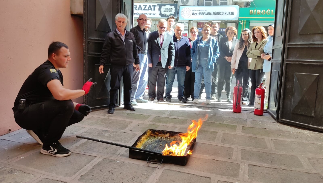 CİB Konya Bölge Müdürlüğünde yangın eğitimi ve tatbikatı