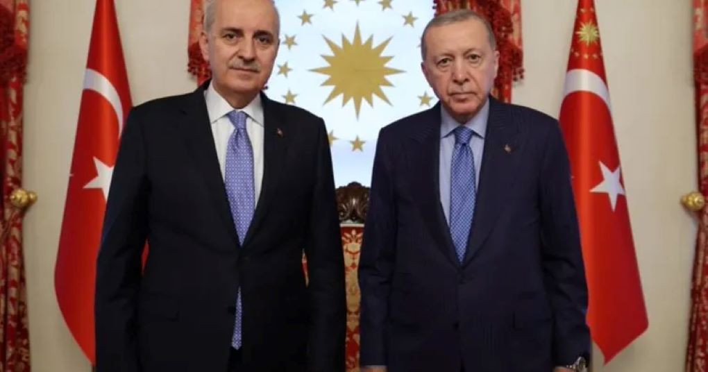 Cumhurbaşkanı Erdoğan, TBMM Başkanı Kurtulmuş ile Dolmabahçe’de Görüştü