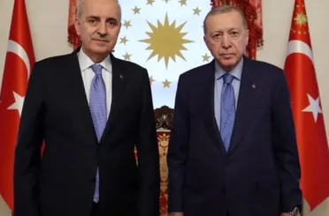 Cumhurbaşkanı Erdoğan, TBMM Başkanı Kurtulmuş ile Dolmabahçe’de Görüştü