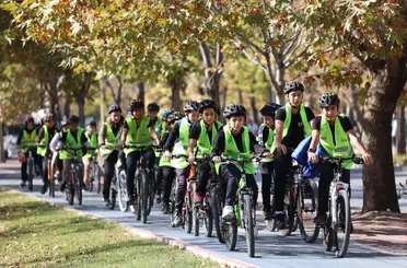 Konya’da Öğrenciler Güvenli Okul Yolları Projesi’yle Okula Bisikletle Gidiyor