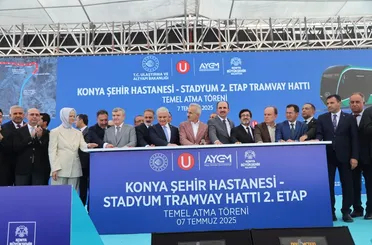 Konya’ya Dev Yatırım! Stadyum-Şehir Hastanesi Tramvay Hattı 2. Etabının Temeli Atıldı!
