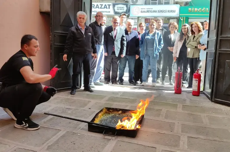CİB Konya Bölge Müdürlüğünde yangın eğitimi ve tatbikatı