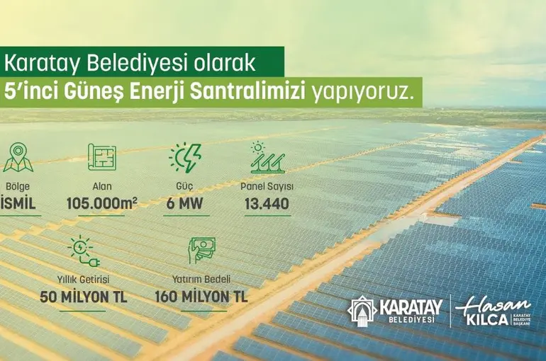 Karatay Belediyesi’nden 5. Güneş Enerjisi Santrali