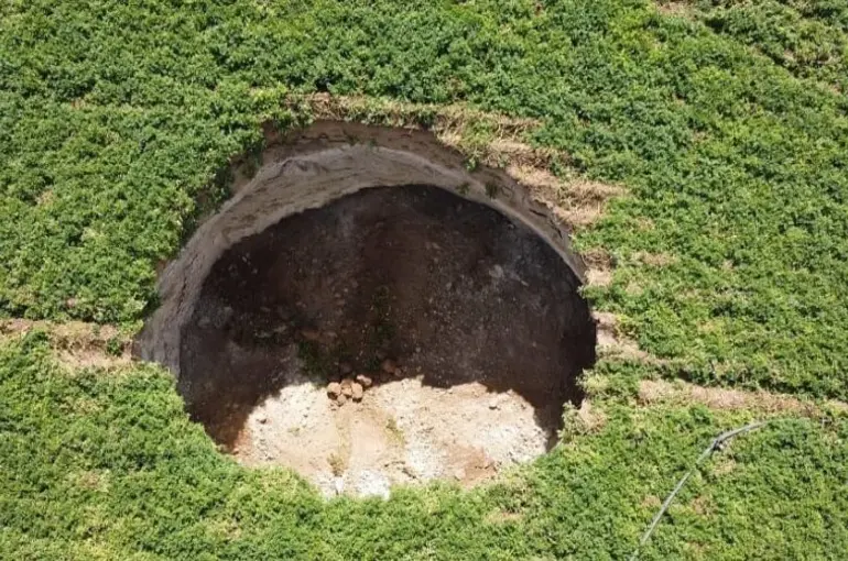 Konya Karapınar da Yeni Bir Obruk meydana geldi