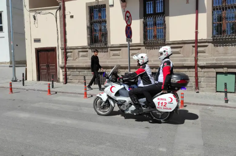 Konya'da 112 acil motorize ekipler görevde