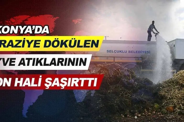 Konya'da araziye dökülen meyve atıklarının son hali şaşırttı.