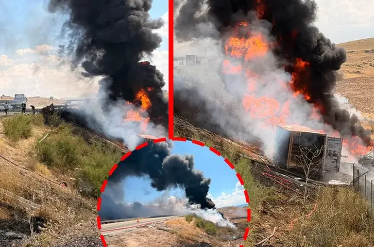 Nevşehir’de TIR Dehşeti! Madeni Yağ Yüklü Araç Şarampole Devrilip Alev Aldı