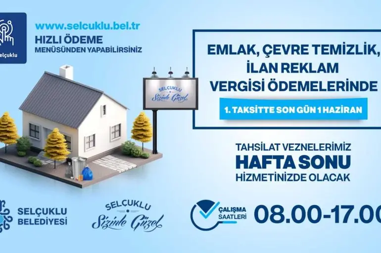 Selçuklu Belediyesi’nden Vergi Ödemesi İçin Hafta Sonu Mesaisi